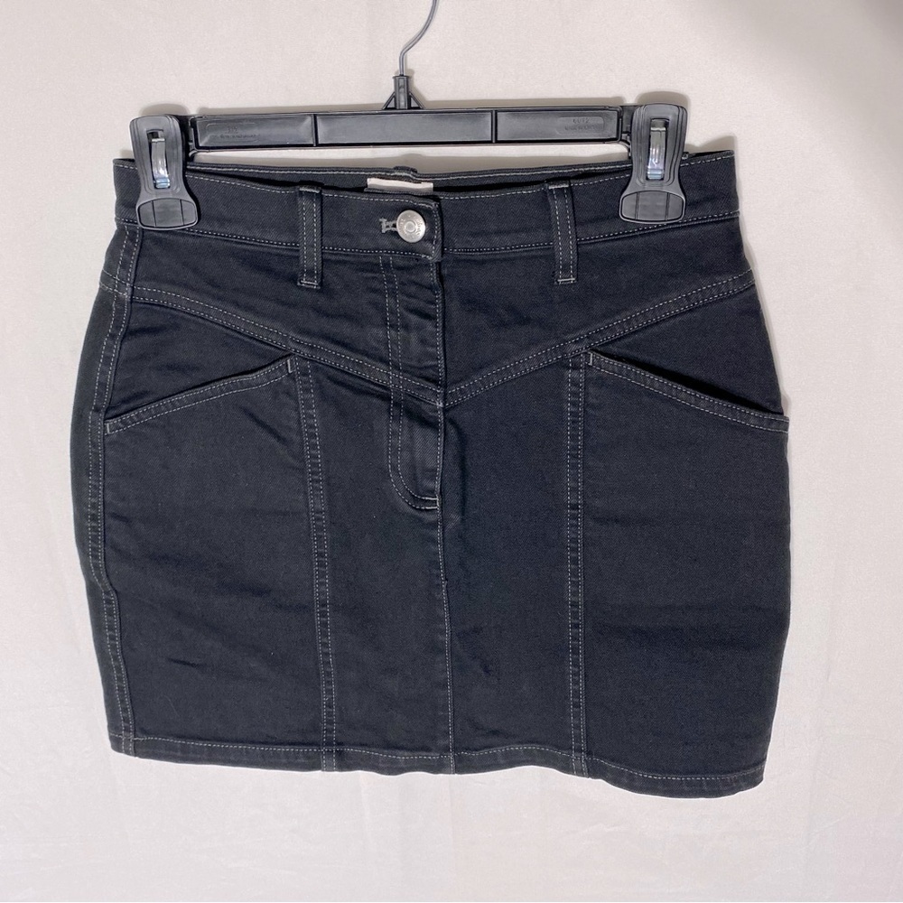 Aritzia Wilfred Free Black Denim Mini Skirt 2